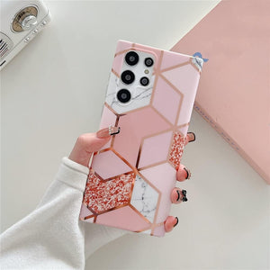 Samsung Galaxy S23 Ultra Glossy Marble Design Case Cover