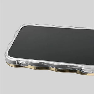 iPhone Luxury Chrome Wavy Effect Case Cover With Metallic Bracelet Chain Sliver