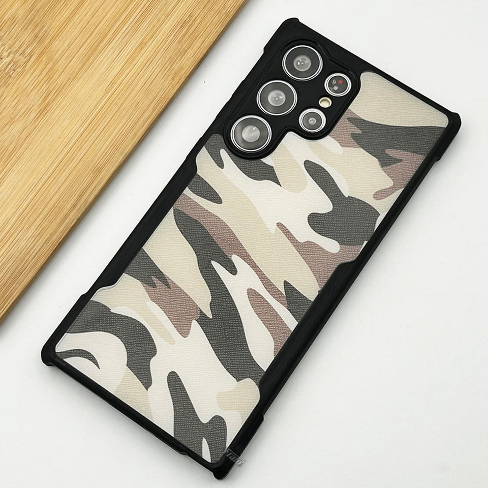 Samsung Galaxy S23 Ultra Camouflage Pattern Bumper Case Cover