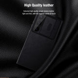 Samsung Galaxy S22 Ultra Camera Protection QIN Leather Flip Case Black