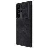 Samsung Galaxy S23 Camera Protection QIN Leather Flip Case Black