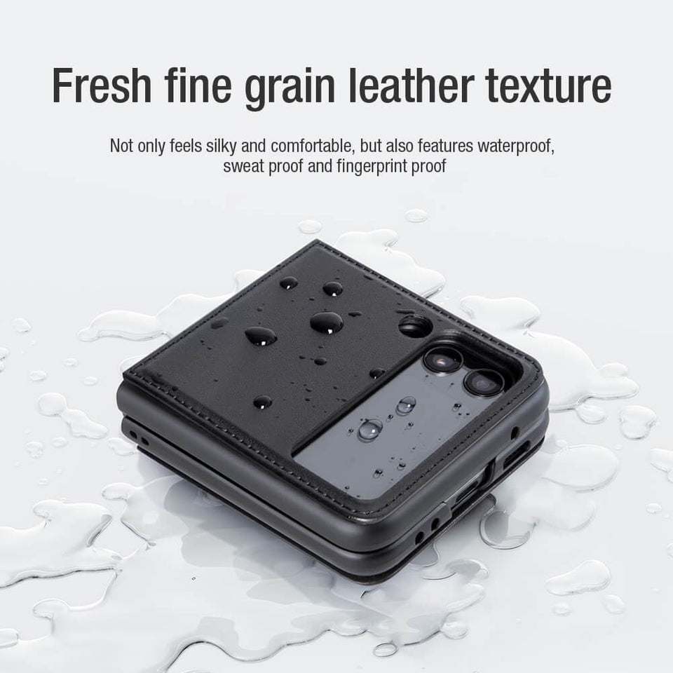 Nillkin Samsung Galaxy Z Flip 4 5G Qin Vegan leather Cover ( Black )