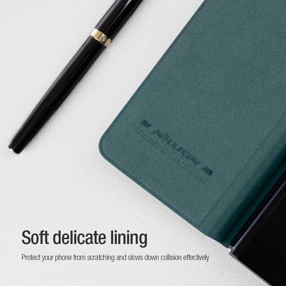 Nillkin Samsung Galaxy Z Fold 4 5G Qin Pro Leather Flip Case Pen Holder Black