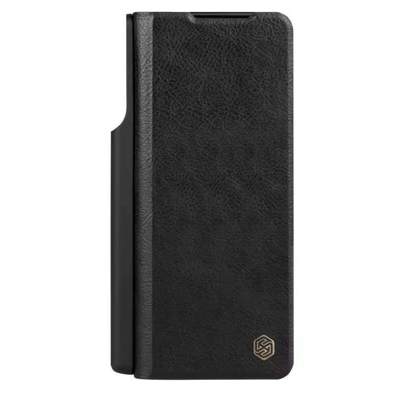 Nillkin Samsung Galaxy Z Fold 4 5G Qin Pro Leather Flip Case Pen Holder Black