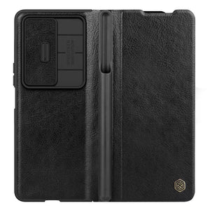 Nillkin Samsung Galaxy Z Fold 4 5G Qin Pro Leather Flip Case Pen Holder Black