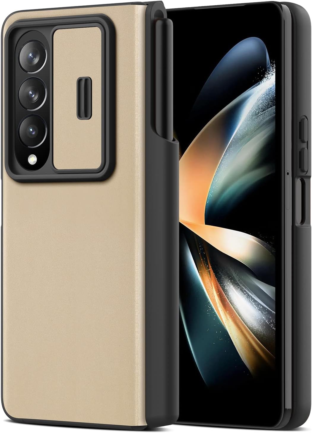 Samsung Galaxy Z Fold 4 Nillkin QIN Pro Flip Case Cover Gold