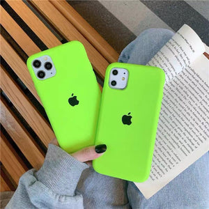 iPhone Liquid Silicone Case Cover Neon Green