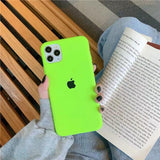 apple iphone silicone case cover neon green