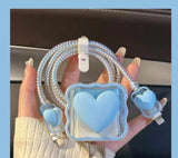 iPhone Cable Protector and Adapter Charging Case Love Heart Transparent
