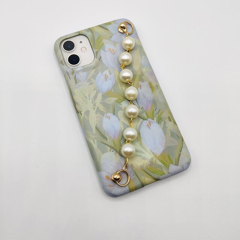 Vintage Green Flower Pearl Holder Case Cover