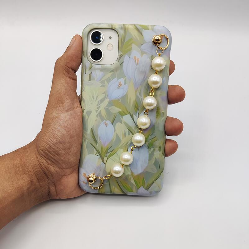 Vintage Green Flower Pearl Holder Case Cover