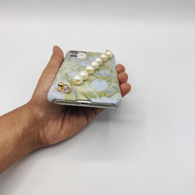 Vintage Green Flower Pearl Holder Case Cover