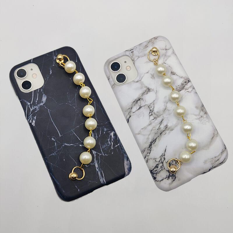 Black and White Marble Pearl Holder Case Cover