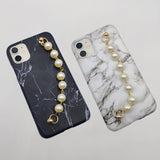 Black and White Marble Pearl Holder Case Cover