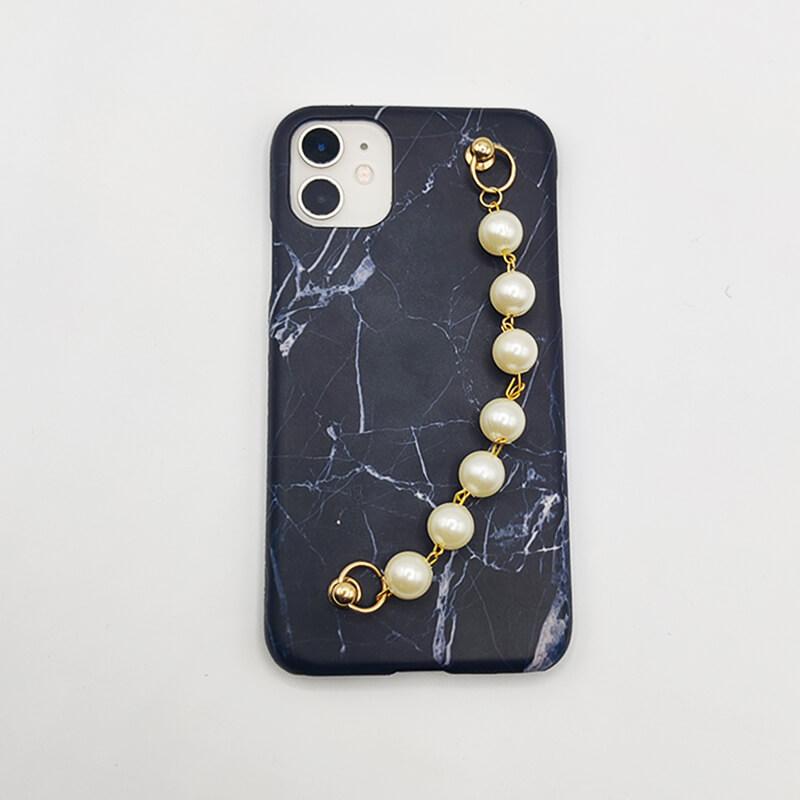 Black and White Marble Pearl Holder Case Cover
