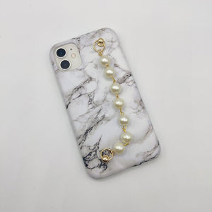 Black and White Marble Pearl Holder Case Cover