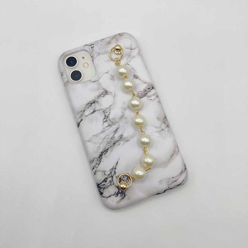 Black and White Marble Pearl Holder Case Cover