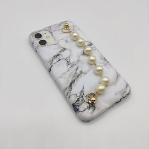 Black and White Marble Pearl Holder Case Cover