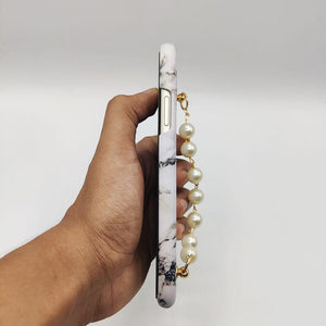 Black and White Marble Pearl Holder Case Cover