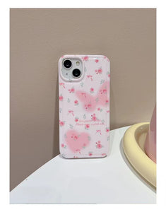 iPhone Cute Pink Floral Flower Bow Knot Design Case Cover
