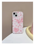 iPhone Cute Pink Floral Flower Bow Knot Design Case Cover