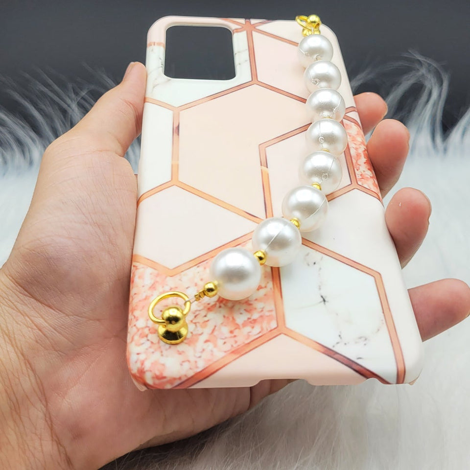 Pink Marble Pearl Holder Designer Case Cover