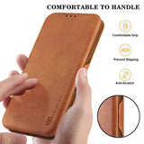 Shell Style Leather iPhone flip Cover With Card Holder Brown
