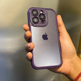 Deep Purple iPhone Transparent Back Silicone Bumper Case With Lens Protector