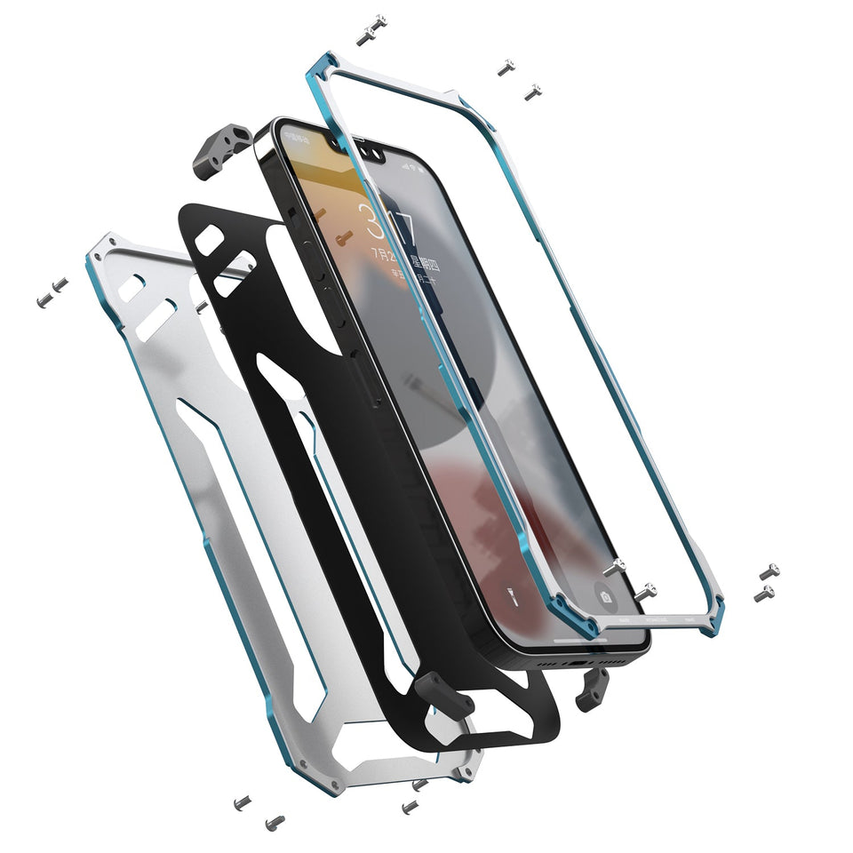 R-Just Aluminum Frame Metallic iPhone Case Cover ( Black )