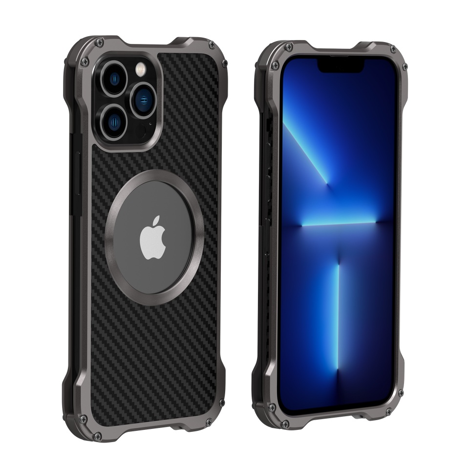 R-Just Aluminium Carbon Fiber Case For iPhone 13 And 14 Series