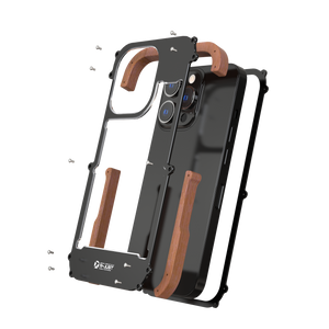 R-Just Aluminum & Natural Wood Bumper iPhone Case Cover