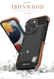 R-Just Aluminum & Natural Wood Bumper iPhone Case Cover