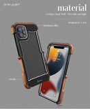 R-Just Aluminum & Natural Wood Bumper iPhone Case Cover
