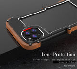 R-Just Aluminum & Natural Wood Bumper iPhone Case Cover