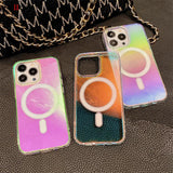 iPhone Multicolor Shaded Clear Magsafe Silicone Case Cover