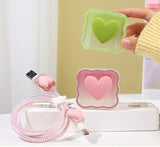iPhone Cable Protector and Adapter Charging Case Love Heart Transparent
