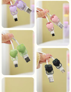 iPhone Cable Protector and Adapter Charging Case Love Heart Transparent