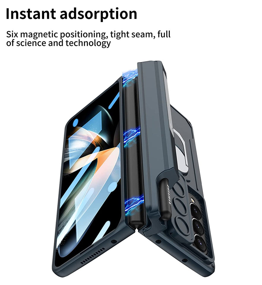 Samsung Galaxy Z Fold 4 With Pen Holder Magnetic Hinge Case Cover