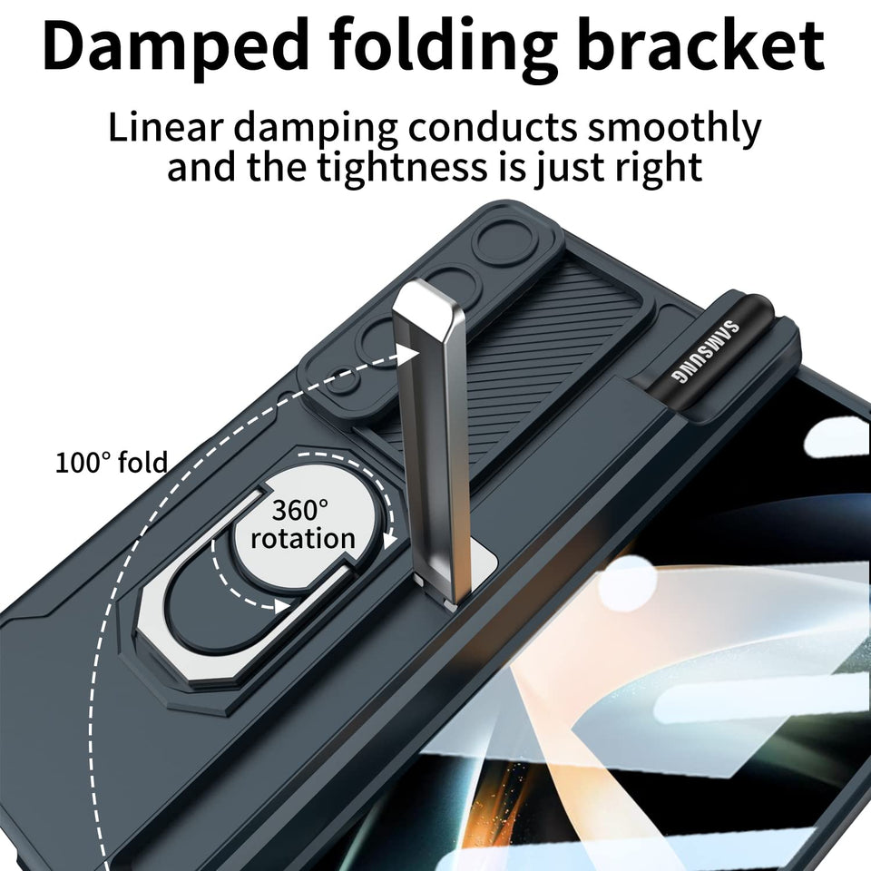 Samsung Galaxy Z Fold 4 With Pen Holder Magnetic Hinge Case Cover