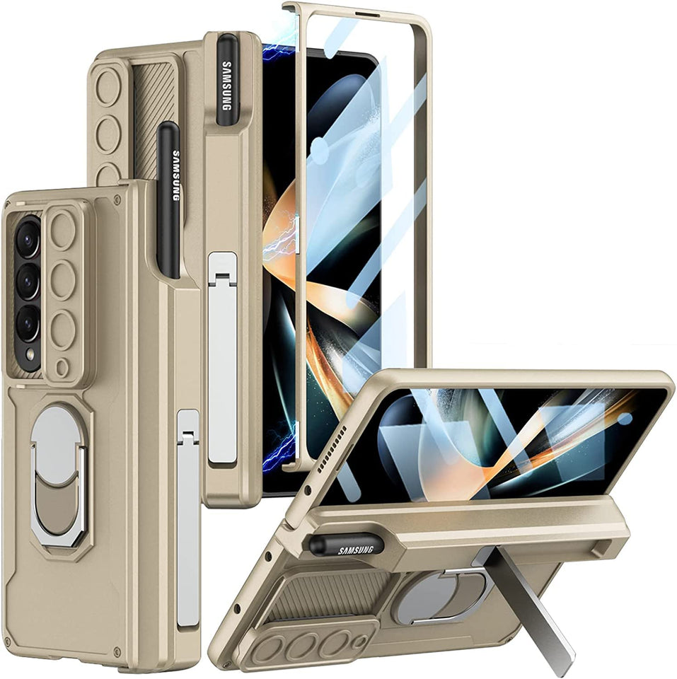 Samsung Galaxy Z Fold 4 With Pen Holder Magnetic Hinge Case Cover