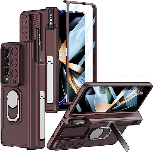 Samsung Galaxy Z Fold 4 With Pen Holder Magnetic Hinge Case Cover