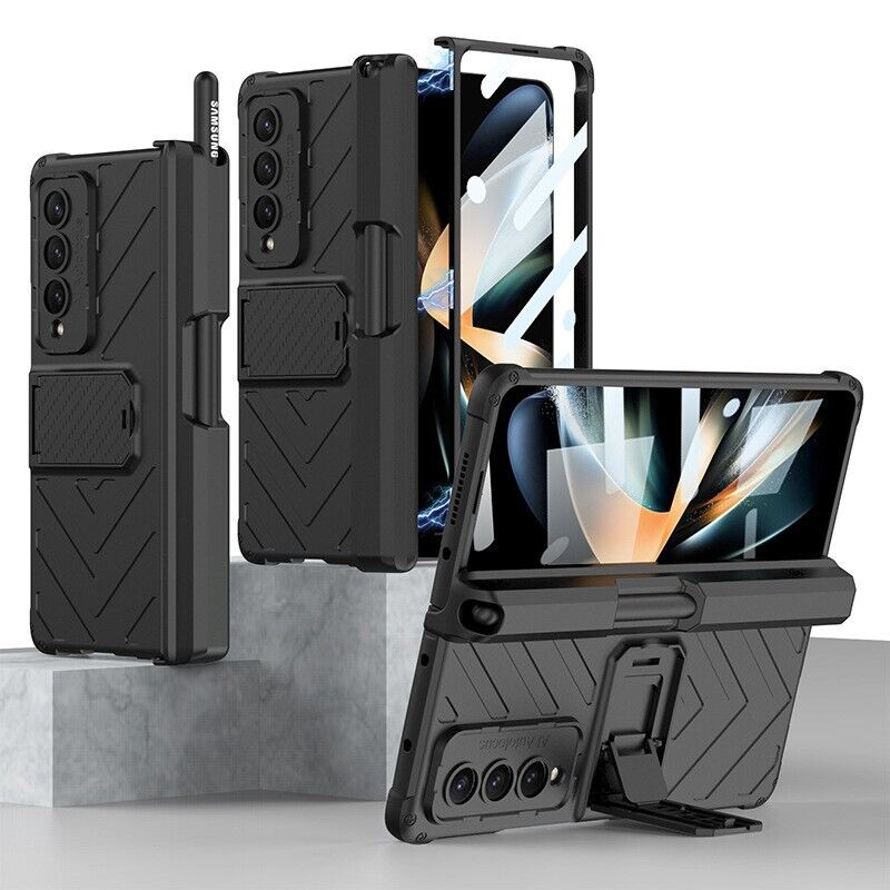 Samsung Galaxy Z Fold 4 Adjustable Kickstand & Pen Holder Case Cover