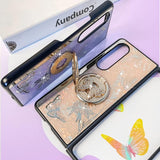 Samsung Galaxy Z Fold 4 Elegant Butterfly Design Case Cover With Ring Stand