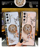 Samsung Galaxy Z Fold 4 Elegant Butterfly Design Case Cover With Ring Stand