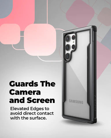 Samsung S23 Ultra Shield Proof Transparent Drop Protection Case Cover Black