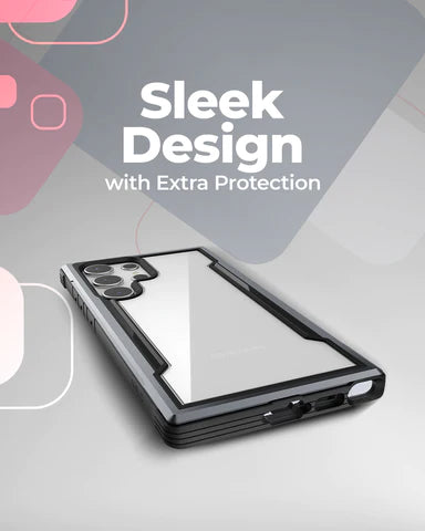 Samsung S23 Ultra Shield Proof Transparent Drop Protection Case Cover Black