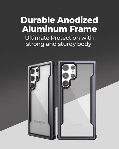 Samsung S23 Ultra Shield Proof Transparent Drop Protection Case Cover Black