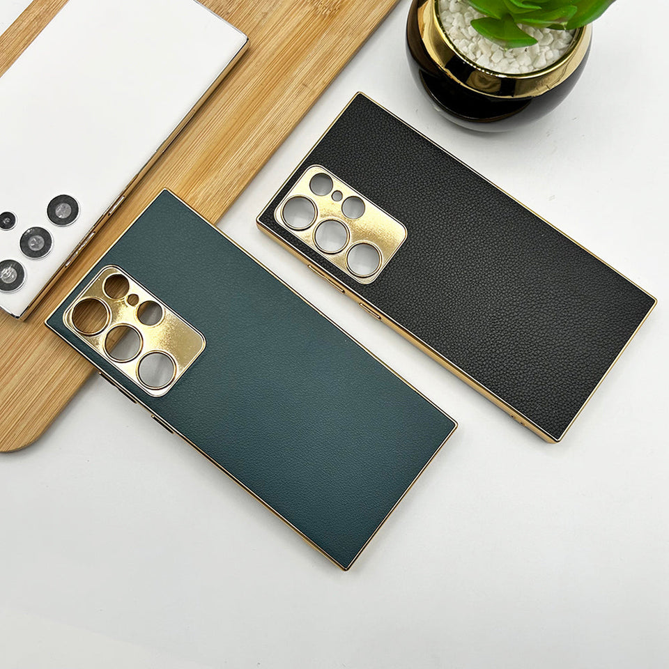 Samsung Galaxy S23 Ultra Thin Leather Matte Finish Case Cover