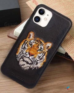 iPhone Luxury Santa Barbara Leather Savana Tiger Case