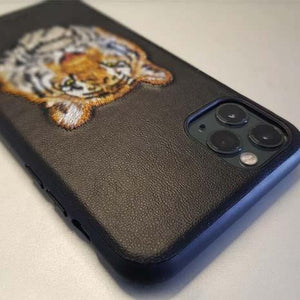 iPhone Luxury Santa Barbara Leather Savana Tiger Case